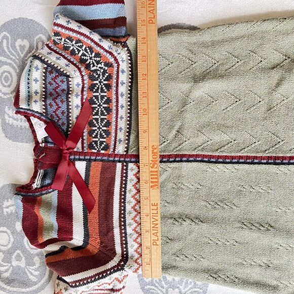 HANNA ANDERSSON Storyteller Fair Isle Striped Combed Cotton Dress SIZE 120 6-7 - Picture 4 of 8